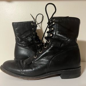 Vintage black Justin lace-up boots size 7.5 (women’s)